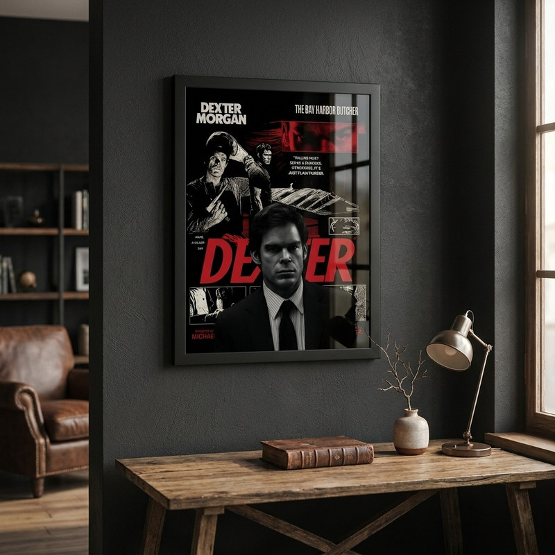 تابلو طرح دکستر Dexter کد 01 فریم مشکی