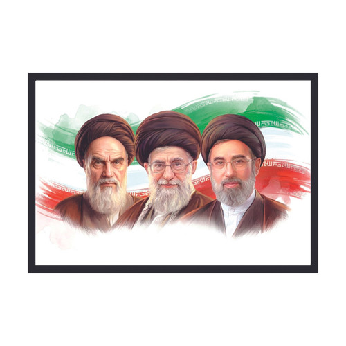 تابلو وین چیتا طرح رهبران ایران کد 01 فریم مشکی