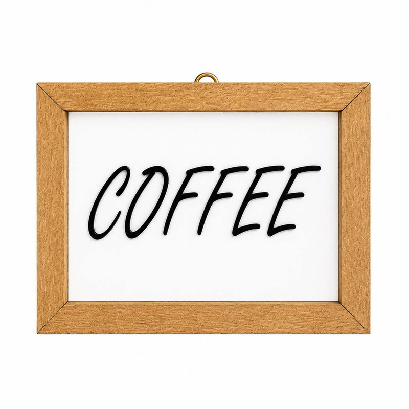 تابلو طرح COFFEE مدل دکوراتیو فریم قهوه ای