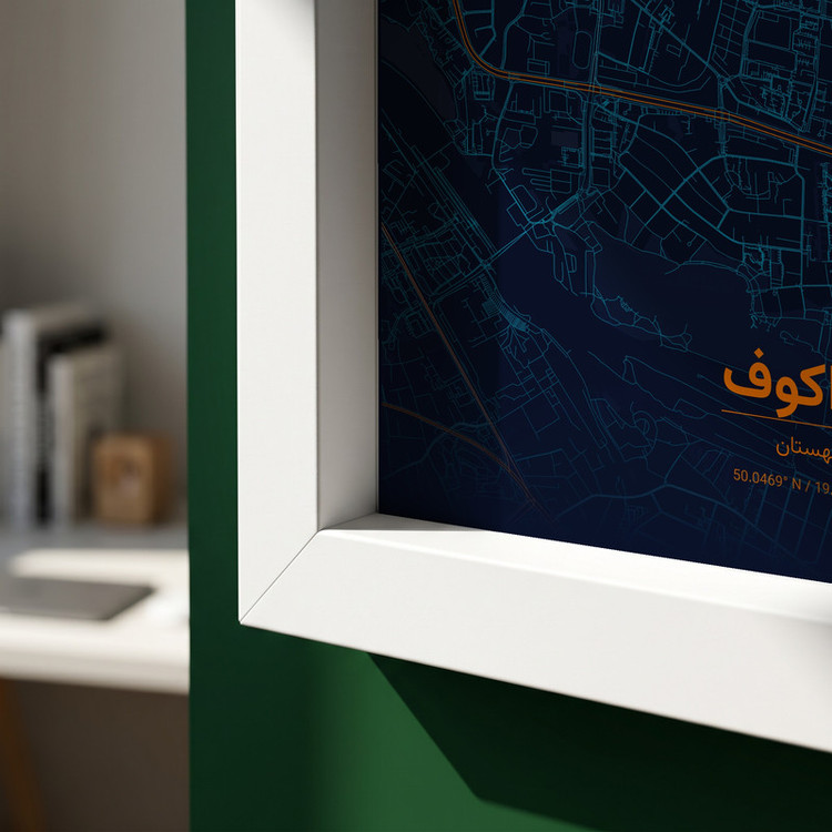 تابلو طرح نقشه شهر کراکوف مدل G18179 فریم سفید