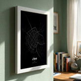 تابلو طرح نقشه شهر بهبهان مدل G19079 فریم سفید