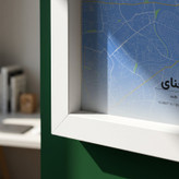 تابلو طرح نقشه شهر چنای مدل G18036 فریم سفید