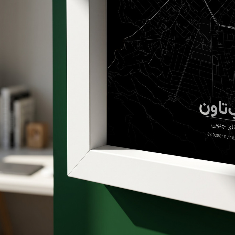 تابلو طرح نقشه شهر کیپتاون مدل G18332 فریم سفید