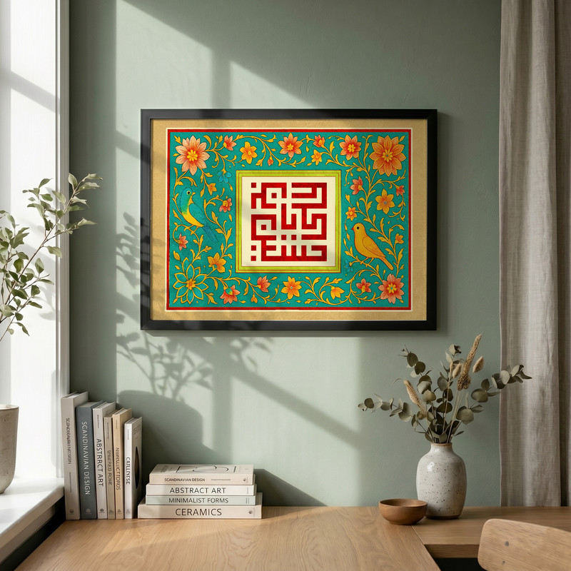 تابلو طرح یا حسین (ع) مدل G15557 فریم مشکی