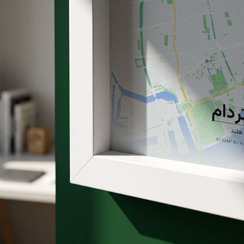 تابلو طرح نقشه شهر روتردام مدل G16735 فریم سفید
