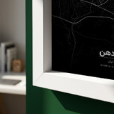 تابلو طرح نقشه شهر رودهن مدل G19688 فریم سفید
