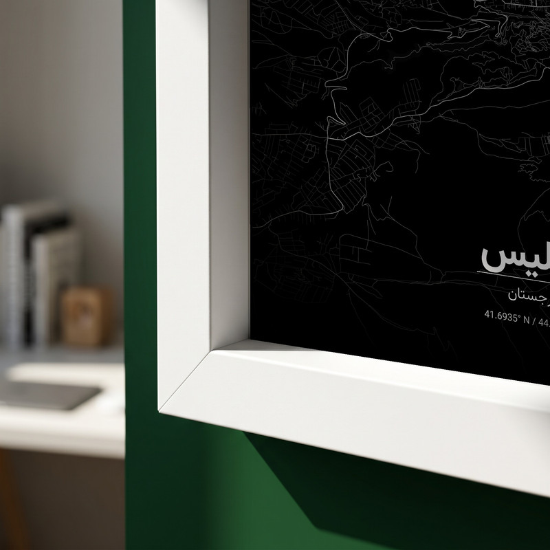 تابلو طرح نقشه شهر تفلیس مدل G16448 فریم سفید