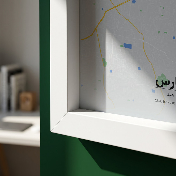 تابلو طرح نقشه شهر بنارس مدل G16307 فریم سفید