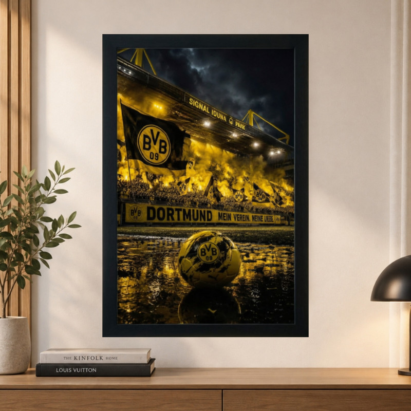 تابلو دیواری طرح ورزشگاه دورتموند BVB مدل 1437 فریم مشکی