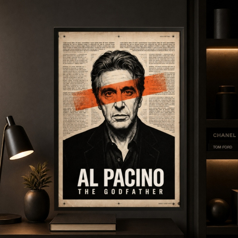 تابلو دیواری طرح Al Pacino مدل 1444 فریم مشکی