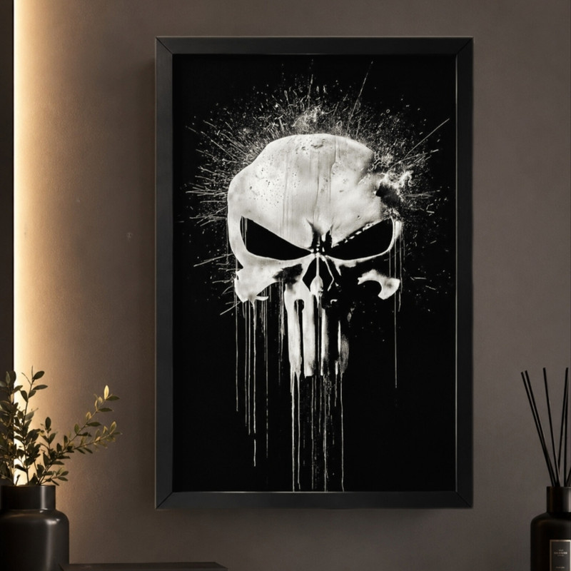 تابلو طرح سریال Punisher مدل 1366 فریم مشکی